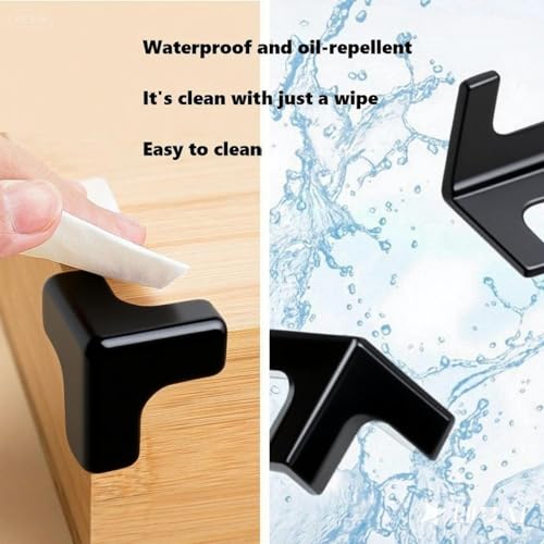 Image of Black Soft Silicone Corner Guards for Baby Proofing - Adhesive Clear Table Edge Protectors for Furniture, Glass Tables, Sharp Edges (Black, 8-Pack)