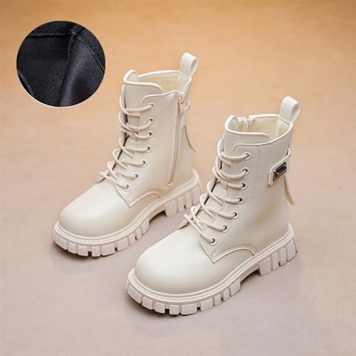 Boots for Girls Fashion Ankle Combat Boot Lace Up Side Zipper Boot Platform Booties Sole Shoes Kids Boots 4-11 Years2