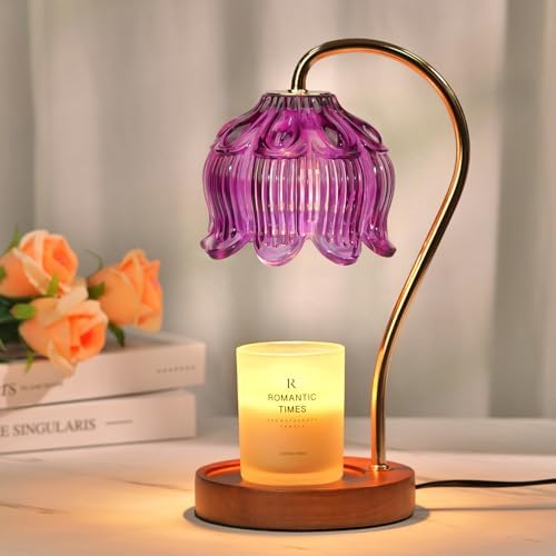 Dimmable Flower Candle Warmer Lamp with Timer, Purple