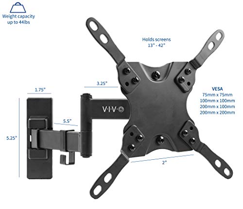 VIVO Full Motion Ultrawide Monitor Wall Mount, Fits Ultra-Wide Screens up to 49 inches and 44 lbs - Image 2