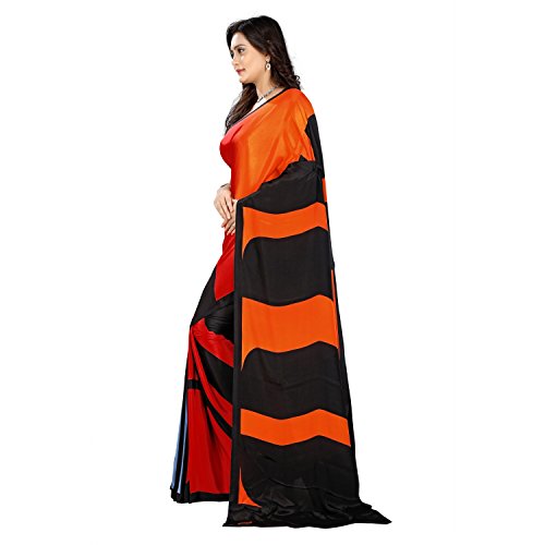 Image of Jaanvi fashion Women's Crepe Silk Saree with Unstitched Blouse Piece | Soft Lightweight Traditional Ethnic Wear Saree for Party, Wedding, Festival