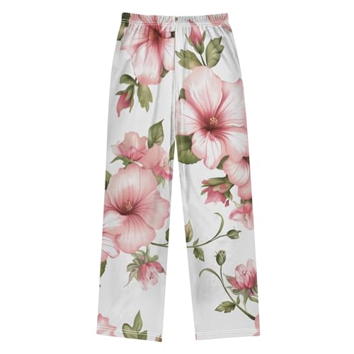 ZZXXB Tropical Flowers Boys Long Pants Soft Trousers Elastic Waist Kids Lounge Bottoms with Pockets S-XL2