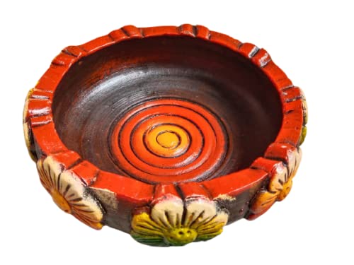 Image of Turtuls Group Best Ceramic Terracotta Solid Decorative Urli Bowl (Multicolour- 13 inch) Unique Shape