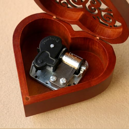 Caja de música duradera de madera JEWEDECO que funciona sin usar baterías 3