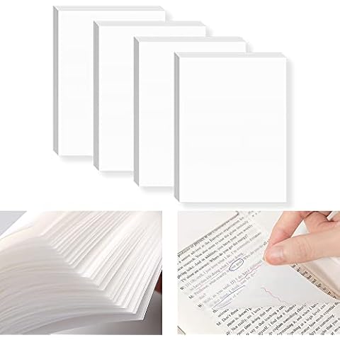 200pcs Transparent Sticky Notes, Clear Post It Notes 70mm*95mm Self-Stick Note Pads Clear Sticky Notes Self Adhesive Removable Transparent Post It Notes for Students, Learning, School, Home, Office Cover