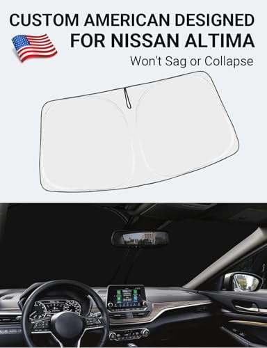 Image of Proadsy Windshield Sun Shade for Nissan Altima 2019-2025 2026 4-Layer Foldable Front Sunshade Protector Sun Visor Blocks UV Rays Keep Car Cooler