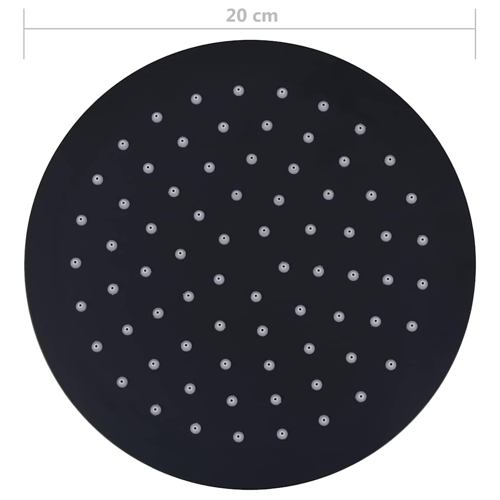 Alcachofa de ducha de acero inoxidable de 20 cm redonda negra con 95 boquillas antical, ahorro de agua y alta presión, para baño, ducha, masaje, chorro de agua