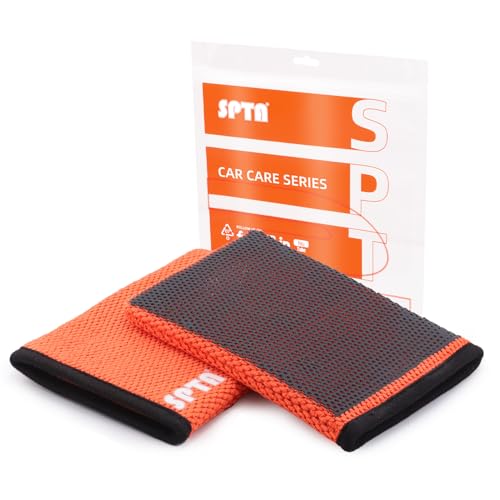 SPTA Clay Mitt, 1Pc Fine Grade Clay Bar Wash Mitt, Clay Eraser Mitt for Car Detailing, Auto Detailing Clay Bar Glove Quickly Removes Debris from Your Paint, Glass, Wheels, & More-CHMLG01
