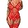 AUYAO Lenceria Mujer Sexy, Conjunto Sexy Lencería con Ligueros y Tanga, Lencería Sexy y Atrevida Ropa Interior Ropa Dormir Encaje Transparente para Body Fiesta Navidad Valentín Luna de Miel, Rojo-M