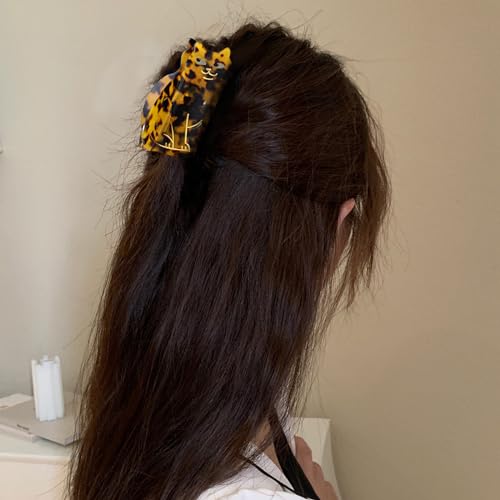 Amerzam CLAW CLIPS FOR THICK THIN HAIR Women Medium Hair Clips Tortoiseshell Claw Clips Celluloid Jaw Clips Leopard Print Hair Clamps Fashion Hair Accessories Strong Hold Cute Cat Shape Hair Claw Banana Clips thumb #4