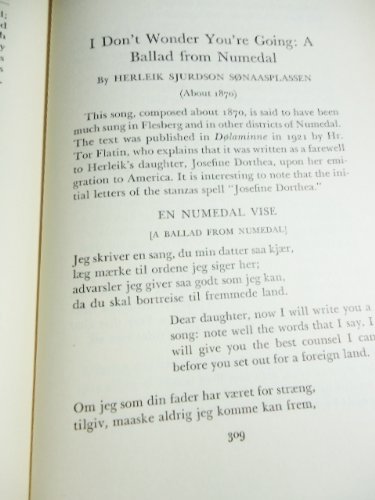 Norwegian Emigrant Songs and Ballads      Hardcover – January 1, 1936