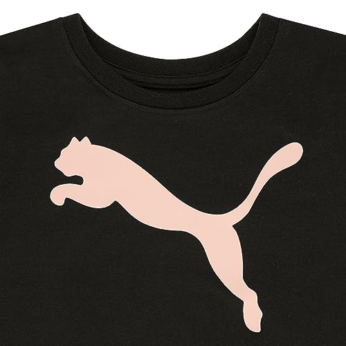 Image of Puma Girls Core Logo Short Sleeve T-Shirt, Crewneck, Soft and Lightweight