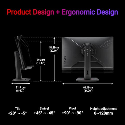 ASUS ROG Strix 27” 1440P USB-C HDR Gaming Monitor (XG27ACMS) – QHD (2560 x 1440), 320Hz, 0.3ms, Fast IPS, Extreme Low Motion Blur Sync, G-SYNC Compatible, DisplayWidget, Tripod Socket, 3 yr Warranty - Image 7