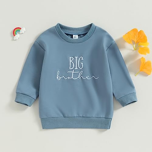 BOIBOKOKO Big Brother Little Sister Matching Outfits Baby Solid Color Long Sleeve Sweatshirt Romper Fall Winter Clothes2