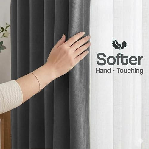 Image of FRESH FROM LOOM Light Block 12 ft Blackout Curtain | Premium 12 ft Long Door Non-Ring Curtains | S-Wave Pleat | | Non-Ring Curtains | S-Wave Pleat | Long parda | Parde (Grey | 12 Feet, 1pc Only)
