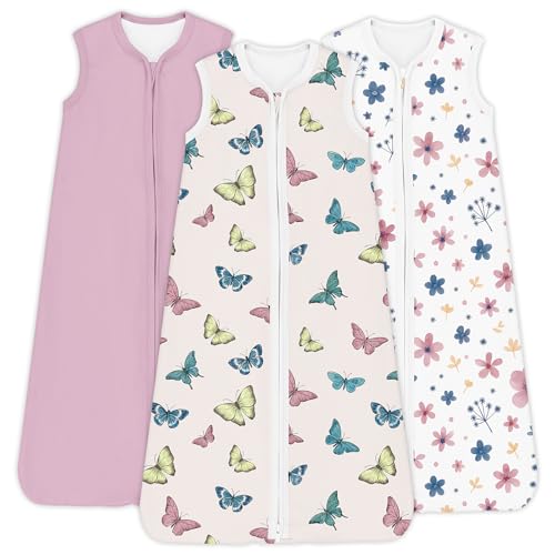 Image of Baby Sleep Sack 0.5 TOG, Lightweight Breathable Wearable Blanket with Zipper, 0-3-6-12-24M-4T, 3-Pack