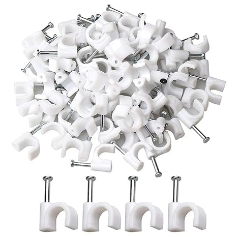 TECHSON Cable Clips 200pcs with Metal Nails - Image 1
