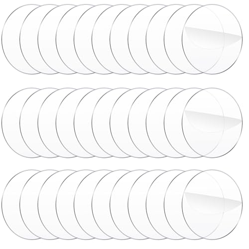 60 piezas discos acrílicos transparentes redondos miniatura 1