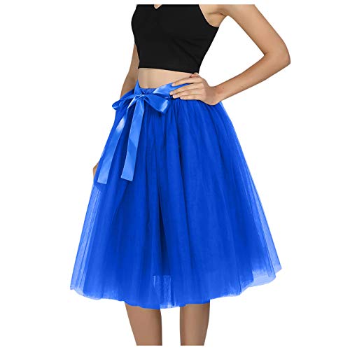 Damen Tüllrock 50er, Karneval Kostüm Damen Unterrock Einfarbig Kurz Tutu Rock Casual Mode Flauschige Kleid Festliche Kleider Tanzkleid Ballkleid Abendkleid Kurz Ballett Tanzkleid Tüllrock Cover