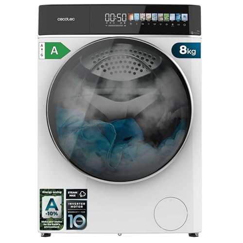 Cecotec Frontlader-Waschtrockner 8 kg Bolero DressCode 8900 Inverter FullColor A. 8 kg, 1400 U/min, 11 Programme, Inverter Motor, Fullcolor.