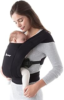 Ergobaby Embrace Baby Wrap Carrier, Infant Carrier for Newborns 7-25 Pounds, Pure Black