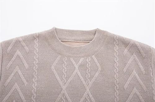 Men's Solid Color Casual Soft and Comfortable Round Neck Printed Slim Fit Long Sleeve Sweater3