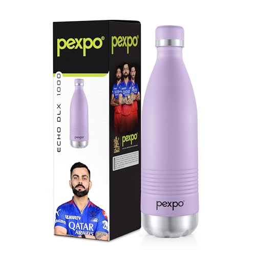 Pexpo Echo DLX Hot & Cold ISI Certified Flask | 1000ml | 33 oz Stainless Steel Water Bottle Orchid Purple| Office Bottle | Workout | Travelling | Home