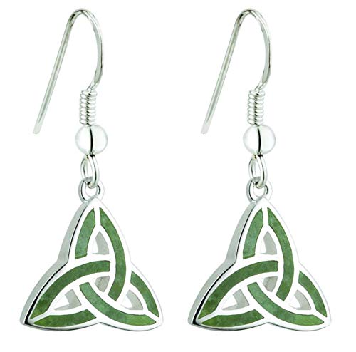 Solvar Sterling Silver Connemara Trinity Knot Drop Earrings