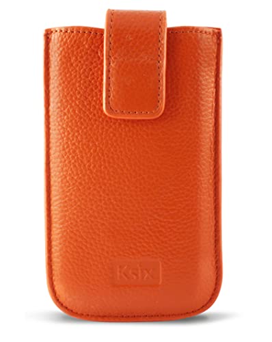 Étui en cuir véritable KSIX Or Elektra iPhone 4S orange avec finitions haut de gamme