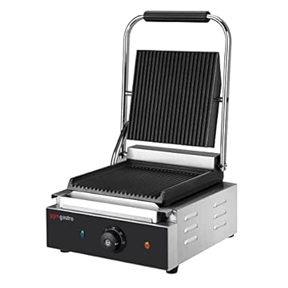 GGM Gastro | KGJ432 | Kontaktgrill - 1,8 kW - oben & unten Gerillt - Grillfläche: 235x225mm – Bild 7