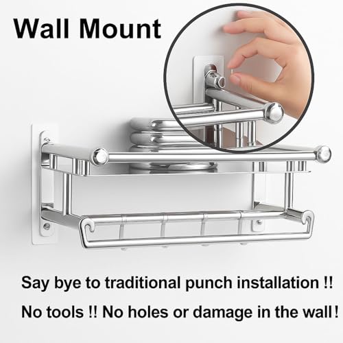 Image of SIGNAMIO 20 Pcs Screw Hooks for Wall Heavy Items - Self Adhesive Wall Hook, Nail Free, No-Drill Installation, Waterproof Screws Wall Hooks for Hanging, Durable ABS Material,