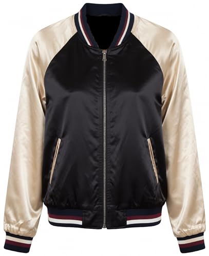 Veste bomber portugaise satin homme femme blouson Letterman rétro léger