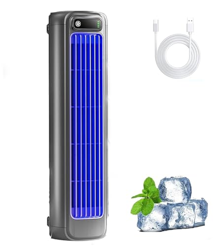 Cooling Ace Portable Air Conditioner Mini Air Conditioning Unit Quiet Cooling Fan with 3 Speeds & LED Touch Screen USB charging Small Desktop Tower Fan for Home Office Room Travel (Grey)