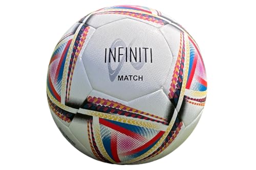 Ballon de football Infiniti Match Samba taille 3 à 5 blanc et multicolore de type hybride