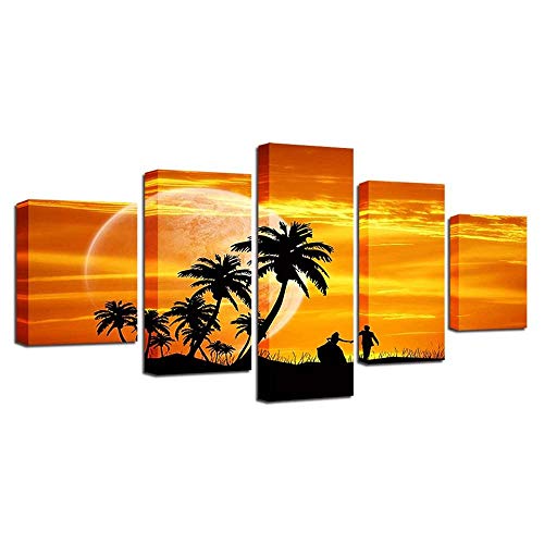 Image sur verre crépuscule 5 pièces : la solution pour réchauffer un mur blanc