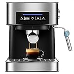 QJRGUY Maker Small Coffee for Home Use Semi-Automatic Pulling Steam Type Milk Frother Espresso Machine Stainless Steel Interesting