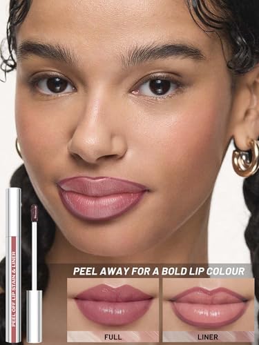 Image of Lip Stain Peel Off Lip Liner Stain with Tweezer, Long Lasting Matte Lip Tint Tattoo, Highly Pigmented Color Lip Makeup, Waterproof Lipstick, Transfer-proof Lipstain for Women, Mauve