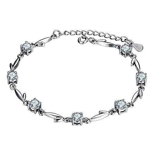 Bracelet à breloques blanc et zircone violette, le cadeau idéal pour femme