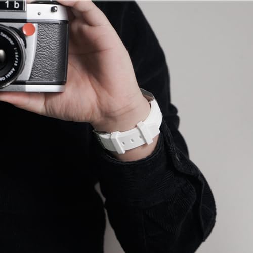 Image of Bands for MoonSwatch Watch,Curved end No Gap,Premium Silicone Rubber Watch Strap for Omega X Swatch Moonswatch Speedmaster /Rolex /SEIKO 20mm 22mm Watch Strap Replacement Band for Men Women