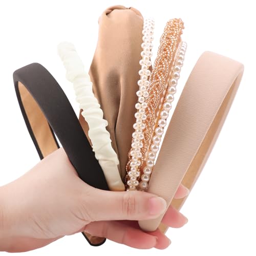 DRESHOW Bandeaux Tendance pour Femmes Différents Modèles Bandeaux Antidérapants Serre-tête en Perles Florales Bandeau Cheveux Rembourrés Accessoires de...