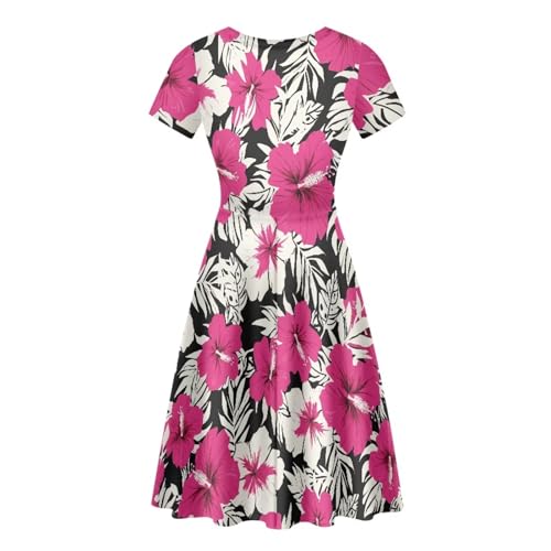 Image of Biyejit Women's Summer Casual Short Sleeve T-Shirt Swing Dress Crew Neck Plus Size S-4XL