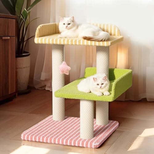 キャットタワー 猫タワー 階段 ペット用品 ステップ 低い カラー1 猫 爪研ぎ おしゃれ 40cm スリム 可愛い 猫ベッド ジャンプの苦手な猫ちゃん 子猫 シニア 据え置き 組立簡単 安定 コーナー