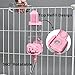 Vannon Small Animal Water Dispenser for Cage, 30oz Auto Feeding Crate Water Bottle for Rabbit, Chinchilla, Ferret, Guinea Pig, Squirrel, Hedgehog, Pet Nozzle Diameter: 10mm, BPA Free, Pink