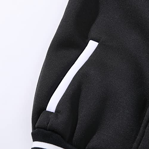 Image of Kids Baseball Jackets Boys Girls Fit Varsity Jacket Casual Lightweight Plain Button Cardigan School Coat