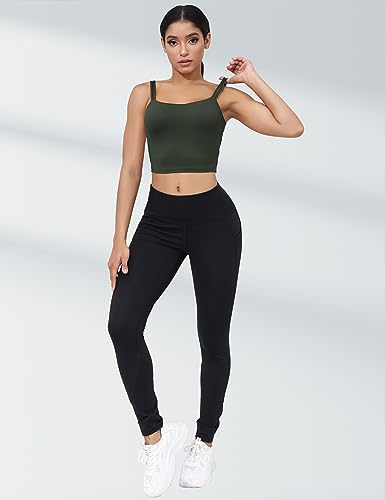 Image of LUYAA Womens Workout Sports Bras Backless Padded Yoga Tank Tops Crop Twist Low Back Cami Bra for Gym