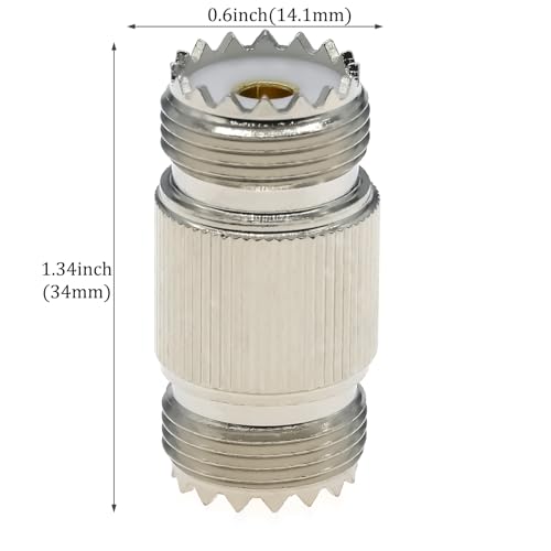 Adaptador coaxial SO239 hembra a PL259 hembra 2 piezas miniatura 4