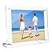 NIUBEE 5x7 Clear Acrylic Desktop Picture Frame, Beveled Frameless Plexiglass Photo Photography Display with Standoff