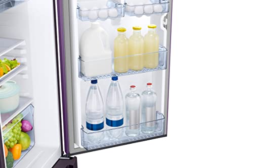 Image of Samsung 189 L, 5 Star, Digital Inverter, Direct-Cool Single Door Refrigerator (RR21C2H25CR /HL, Red, Camellia Purple, Base Stand Drawer)
