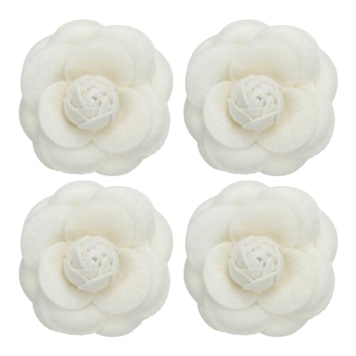 Broche pour femme fleur artificielle camélia accessoire décoration de mariage et coiffure