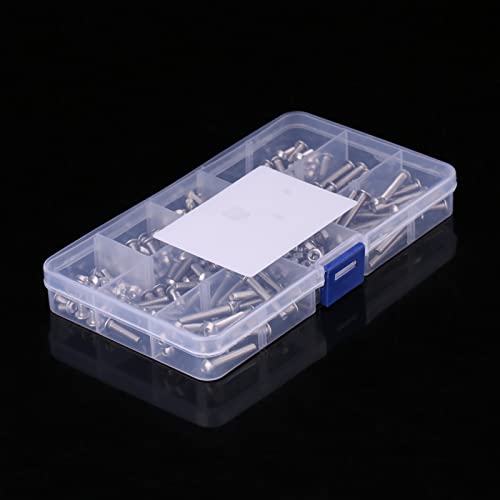 Kit tornillos acero inoxidable 304 hexagonal M4 210pcs miniatura 5